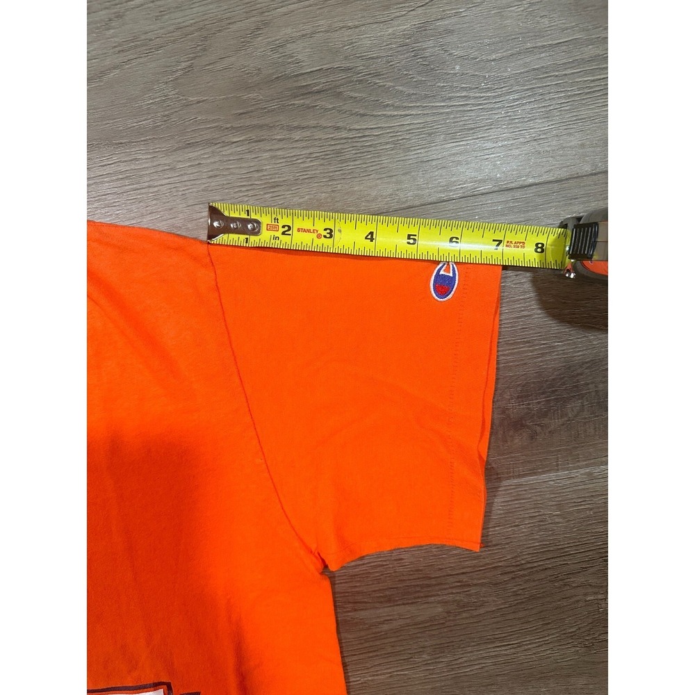 Vintage Champion T Shirt Mens M Orange Graphic Print School Short Sleeve 90s‎ - Picture 10 of 10